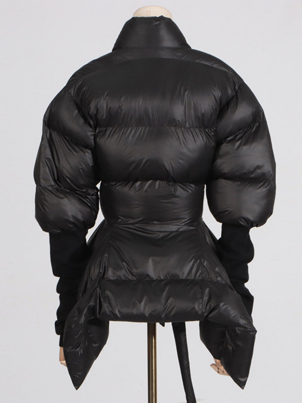 Slim-fit Long Sleeves Lace Up Winter Coats