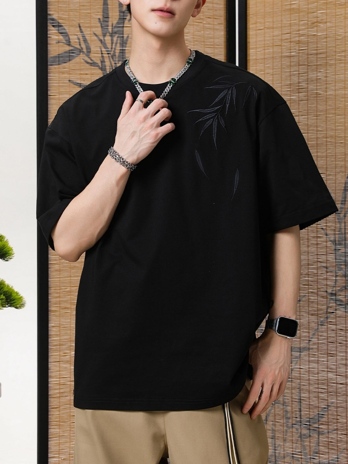 New Chinese Style Bamboo Embroidery T-shirts