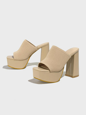 Flyknit Fashion Chunky Heel Waterproof Platform Outdoor Street Sandals