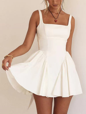 Bow Backless Strappy Mini&Short Dresses