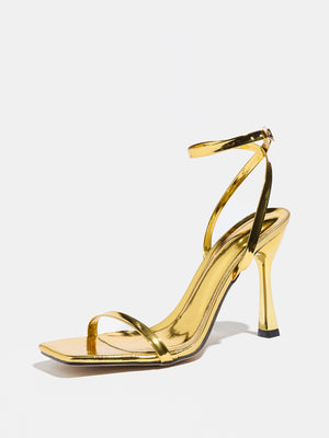 Metallic High-heeled Sandals
