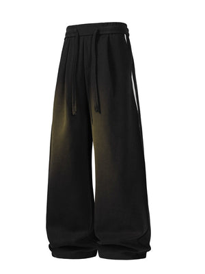 Stripes Sports Splicing Silhouette Straight Casual Pants