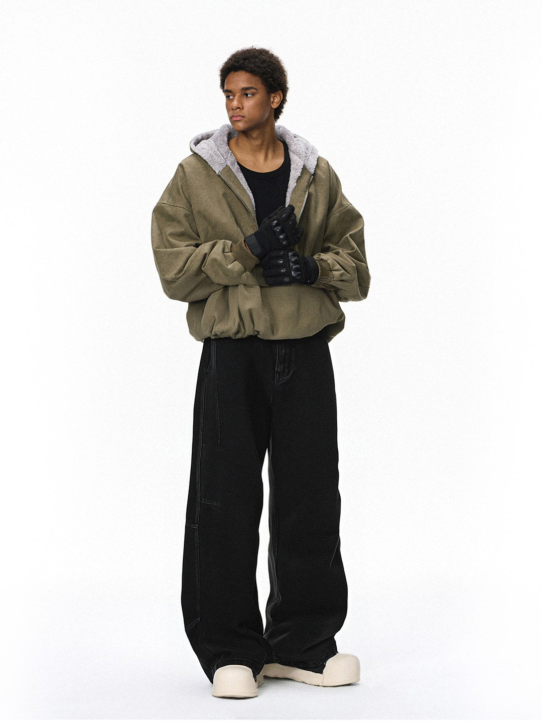 Three-dimensional Tailoring Cleanfit Black Machete Leisure Jeans