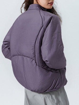 Water-repellent Sports Stand Collar Solid Color Windproof Cotton Jacket