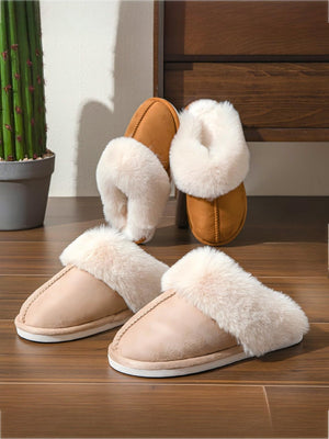 Solid Color Plush Slippers