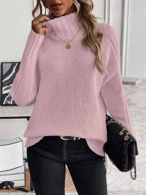 Turtleneck Raglan Long-sleeved Sweater