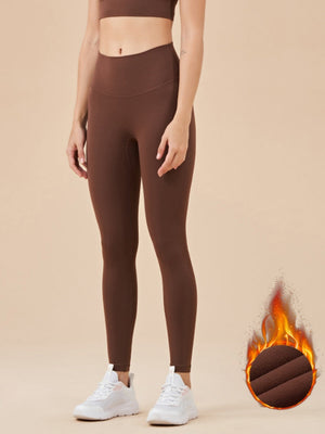 No Embarrassment High Waist Anti-rolling Edge Buttocks Lift Thickening Thin Fleece Sports Pants