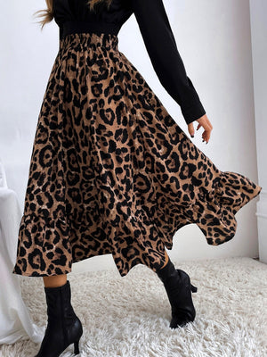Leopard Splicing Skirts