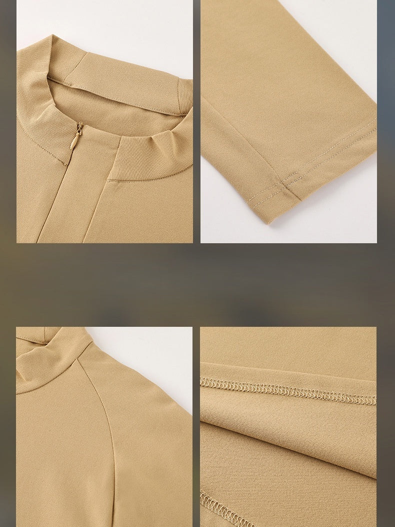 Outdoor Commuting Breathable Quick-drying Running Stand Collar Half Zipper T-shirts