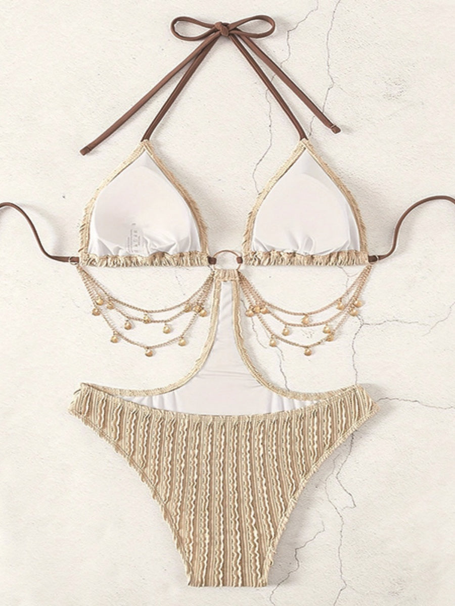 Sexy Lace-up Hollow-Out One-Piece Swimsuit