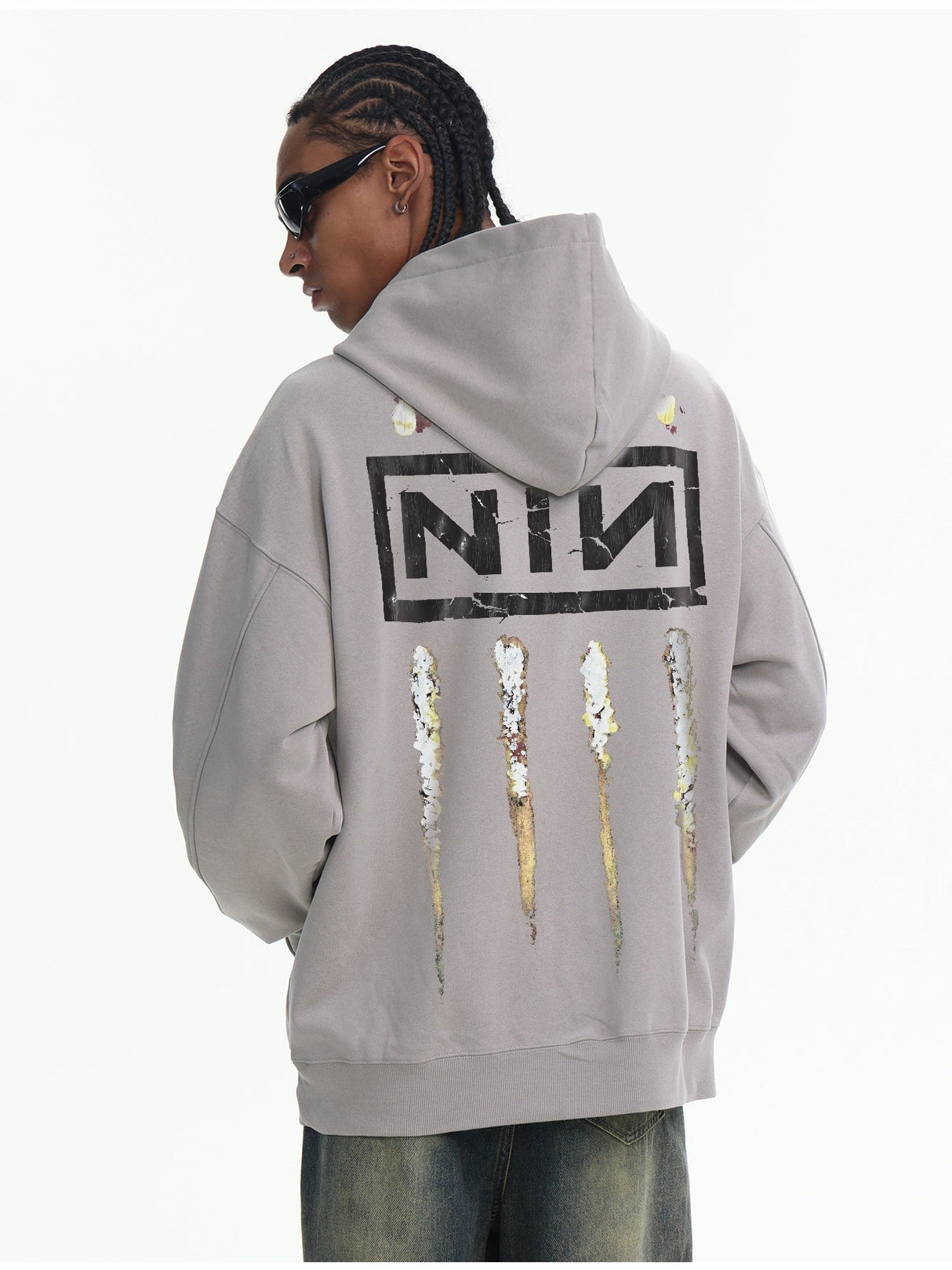 Fried Salt Washing Terry Stereo Printed Hoodies