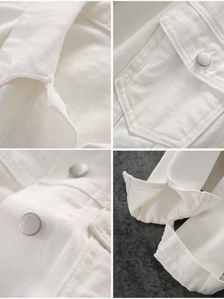 Liber Autumn Women's White Denim jacket