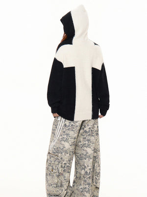 Retro Mohair Loose Zipper Hooded Cardigans