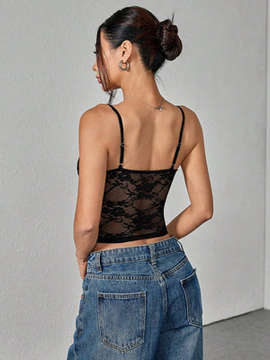Liber Summer Women's Lace Solid Color Suspenders