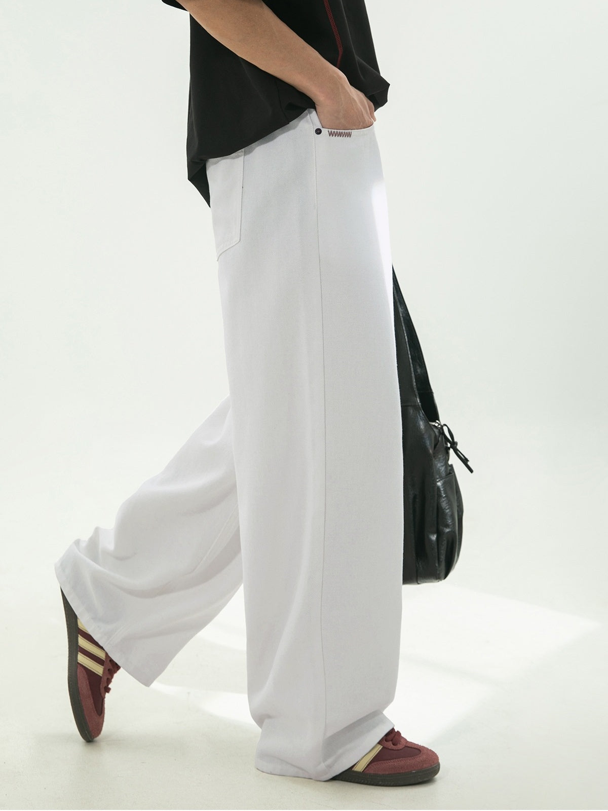 Retro Color-blocked Loose-fit Straight-fit Jeans