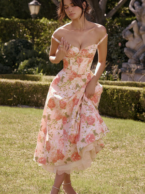 Floral Print Sundress With Tie Bow