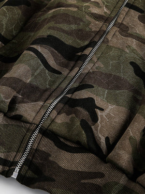 Street Camouflage Cardigan Zipper Hoodies