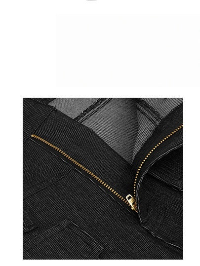 Liber Summer Neutral Pocket decoration Solid Color Jeans