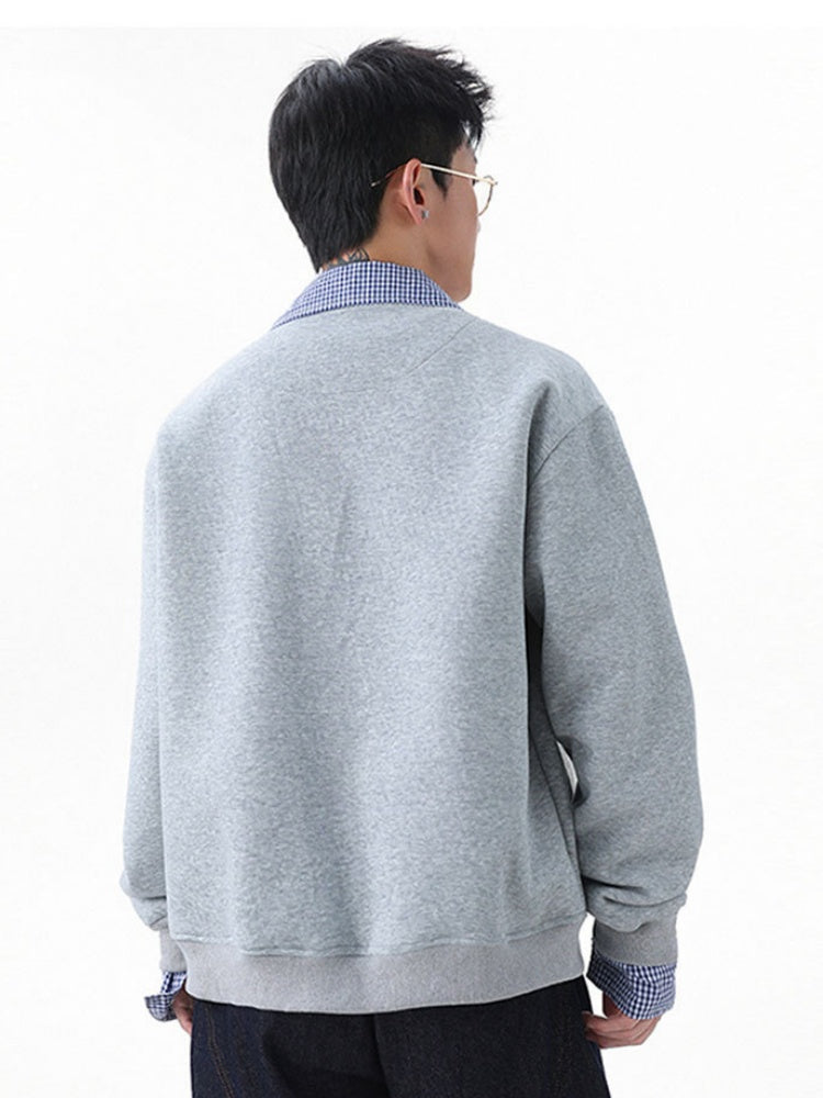 Veste à carreaux à effet superposé et coupe nette