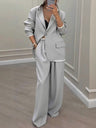 Leisure Wide-leg Pants Suit Commuter Suit 2-piece Sets