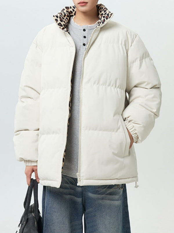 Leopard Stand Collar Thickening Winter Coats