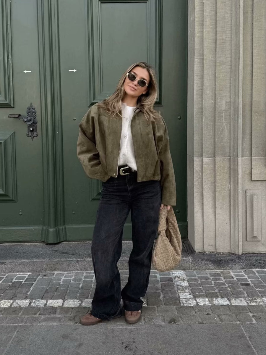 Liber Autumn Women's Pocket Solid Color Jackets