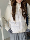 Hooded And Lightweight Cotton-padded Jacket Knitted Sleeves Splicing Short Fake Two Pieces Cotton Clothes