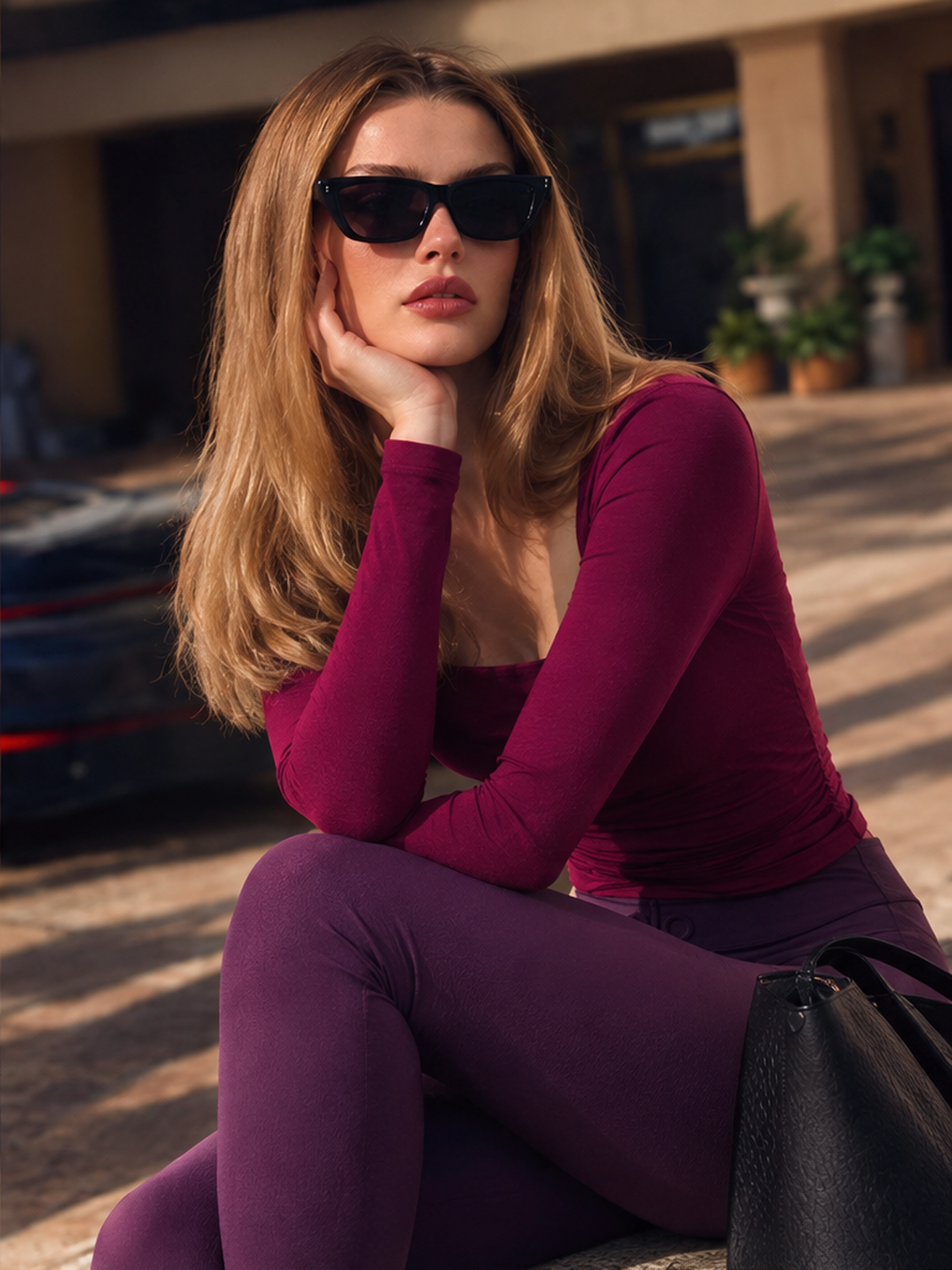 High-quality Solid Color T-shirt For Commuting
