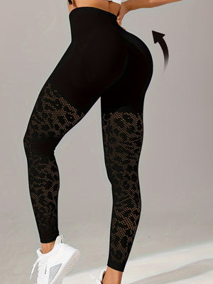 Jacquard High-waisted Hip Lift Exercise And Fitness Yoga Pants