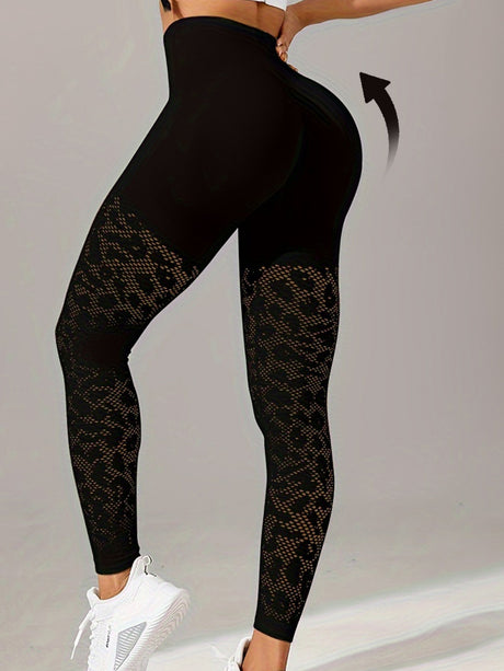 Jacquard High-waisted Hip Lift Exercise And Fitness Yoga Pants