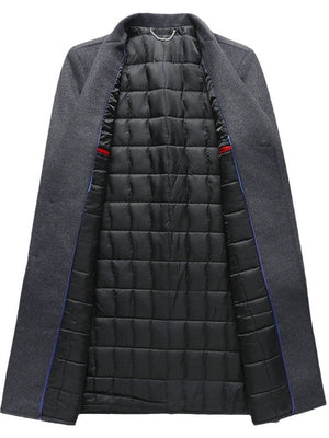 Long Suit Collar Wool Coat Cotton