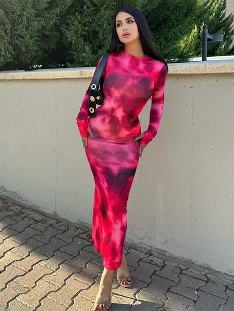 Tie-dye Slim Fit Maxi Dresses