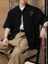 New Chinese Style Breathable Bamboo Leaves Embroidery Shirts
