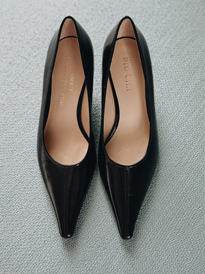 BIUCILI Midnight Phantom Sharp-edged Snakeskin High Heels Elegant And Stylish Wedge Heels