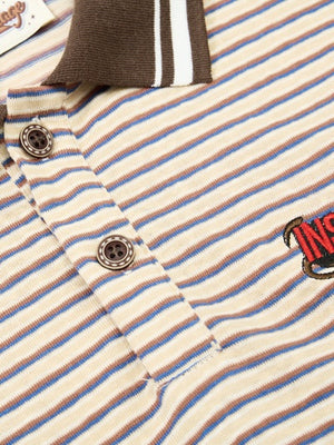 Retro Color-blocked Stripes Boxy POLO Shirt