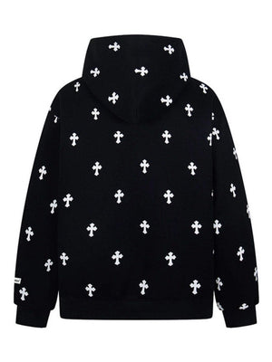 Gothic Alphabet Cross Full Print Hoodies
