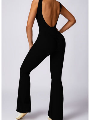 Backless Wide-leg High Elastic Waist Slimming And Shaping Yoga Fitness Outdoor Jumpsuits/pants
