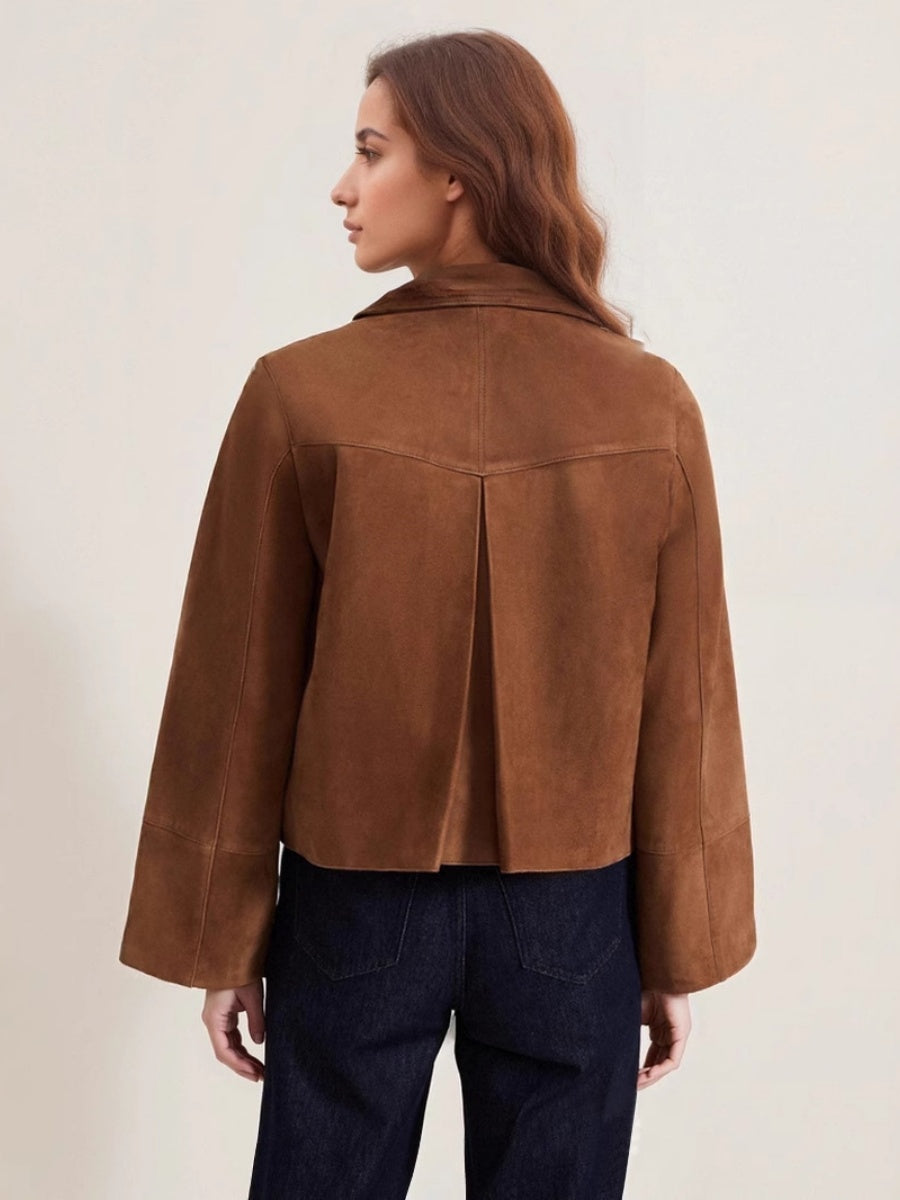Liber Women's autumn button short clothing Patchwork jacket