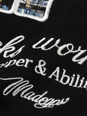 Appliqué Embroidery Letter Hoodies