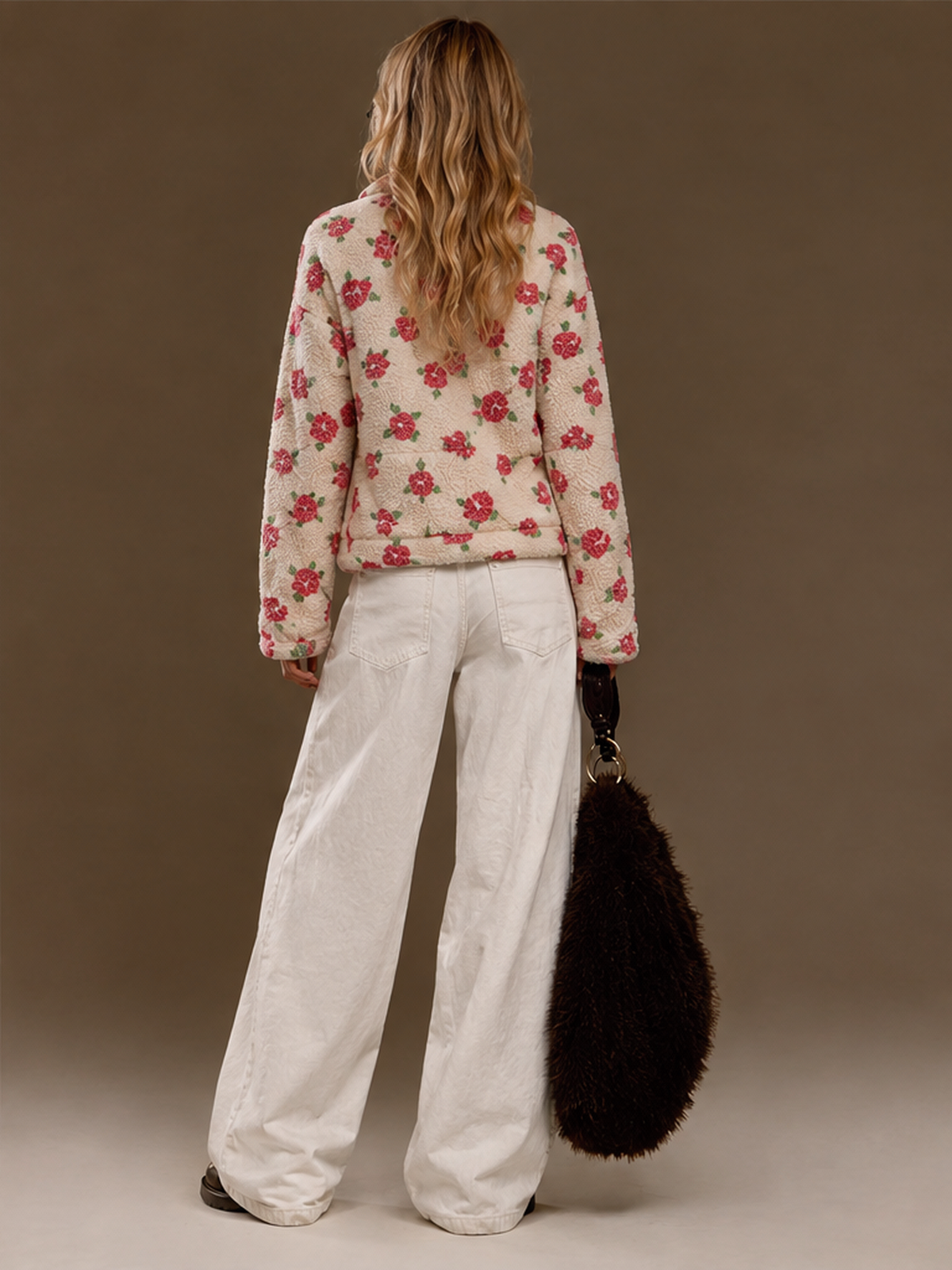 Fleece Floral Fashion Warm Fleece Sweatshirt