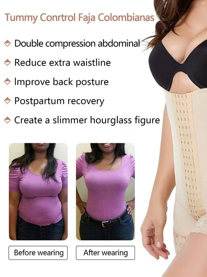 Taillenkorsett mit Knöpfen, Bauchformer aus Spitze, Shapewear-Bodys