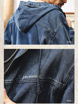 Retro Denim Washed Plush Denim Jacket