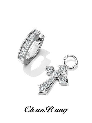Diamond Cross Earrings