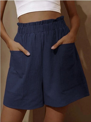 Vacation-style Loose High-waisted Shorts