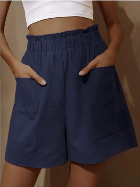 Vacation-style Loose High-waisted Shorts