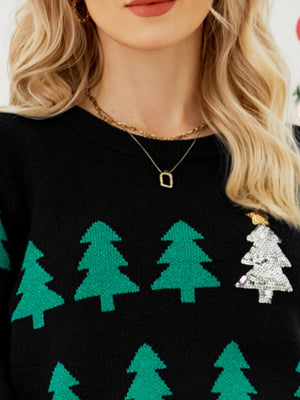 Christmas Christmas Tree Crew Neck Headgear Sweaters
