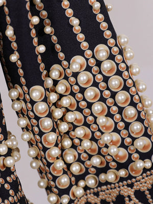 Digital Printing Positioning Beads High-end Concealed Button Long-sleeved Midi Style Blazers