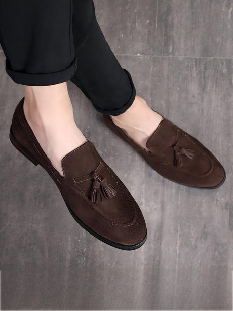 Suede Tassel Slip-on Loafers