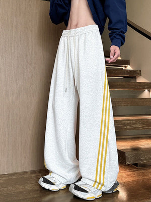 Liber Autumn Neutral wear Color matching Stripes Pants