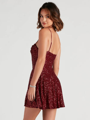 Liber Summer Women's Sequins Mini&Short Dresses